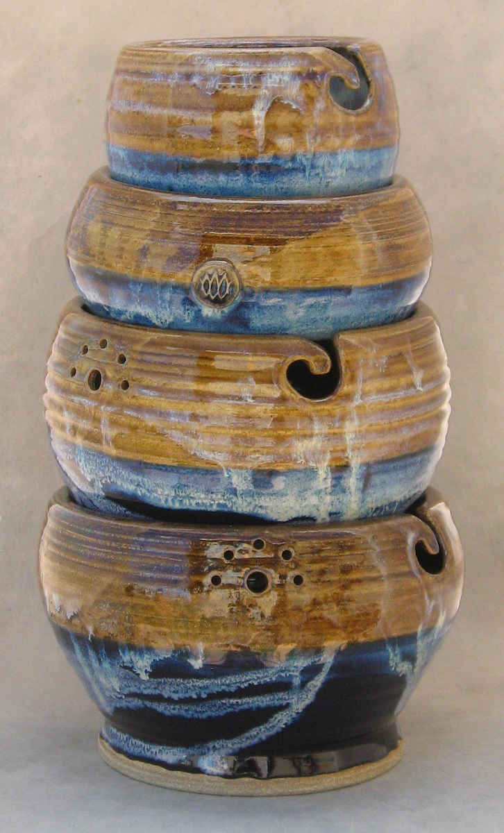 pottery yarn bowls handmade knit bowls