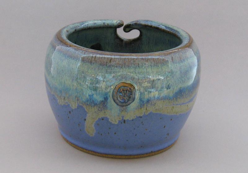 northern lights and lavender yarn bowl pottery